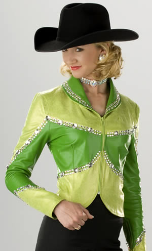 lime lambskin and lime nuevo leather jacket